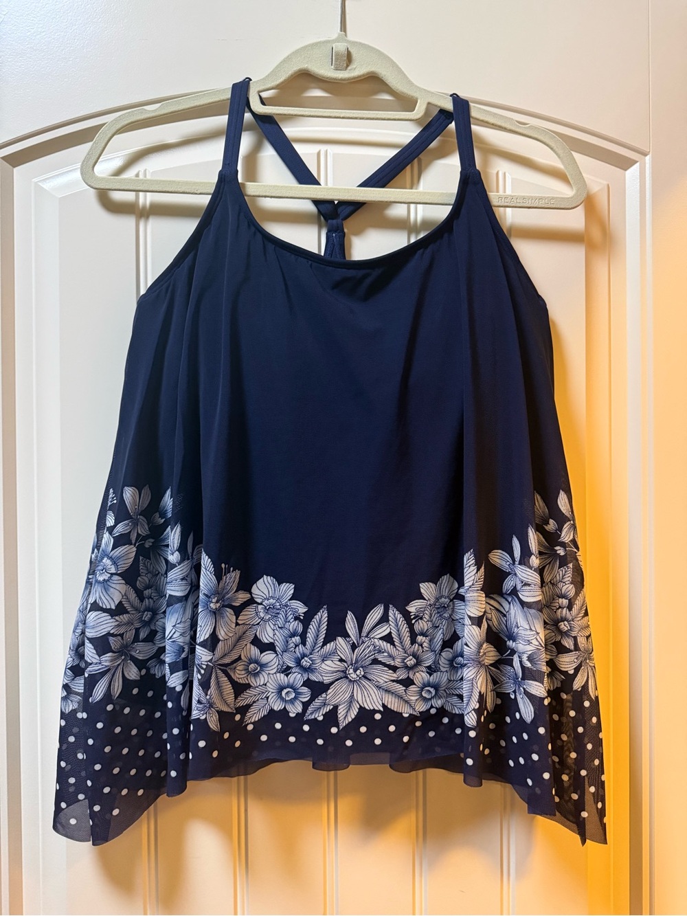 Coco Reef Navy Floral Border Swim Cami